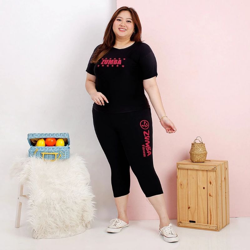 Baju Senam setelan Jumbo Size Zumba -ZumbaFitness 7/8 (Baju+Celana)