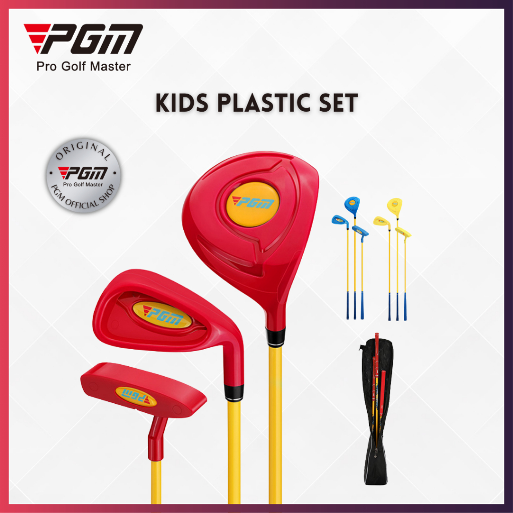 PGM Kids Golf Club Stik Golf Anak Plastik Set Driver Iron Putter + Tas