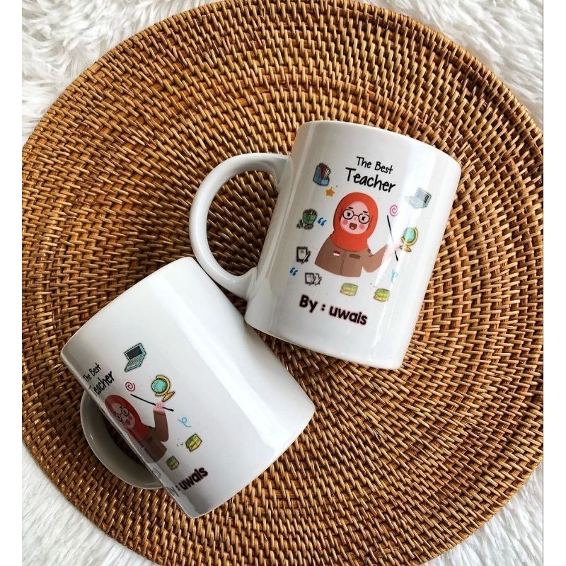 MUG CUSTOM LEBARAN IDUL FITRI/GIFT VALENTINE/ MUG CUSTOM WISUDA/MUG Custom/MUG HARI GURU/kado hari g