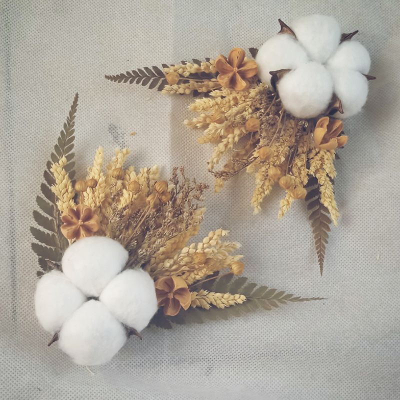 Rangkaian bunga kering, rangkaian bunga kapas, rangkaian bunga kering mahar, rangkaian bunga sudut m