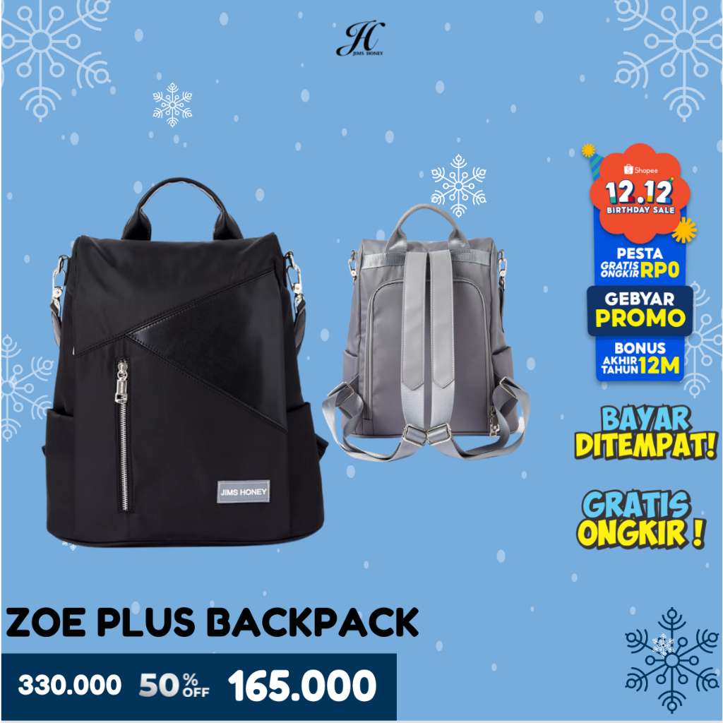 ZOE PLUS BAG JIMSHONEY RANSEL WANITA BACKPACK MULTIFUNGSI