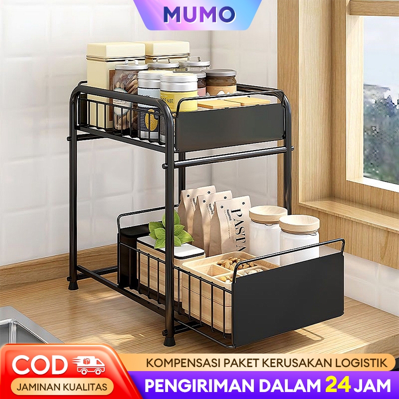 Rak Kabinet Lemari Dapur Keranjang Geser Rak Tarik Rak Dapur  Rak Bawah Wastafel