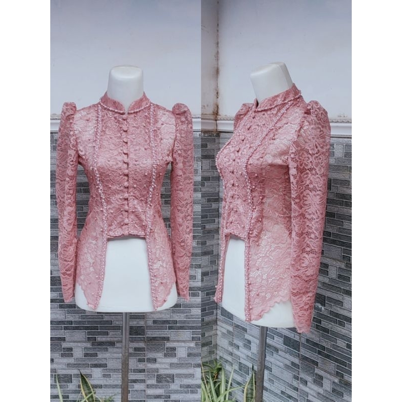 Kebaya cantik brokat mix mutiara ROSE GOLD