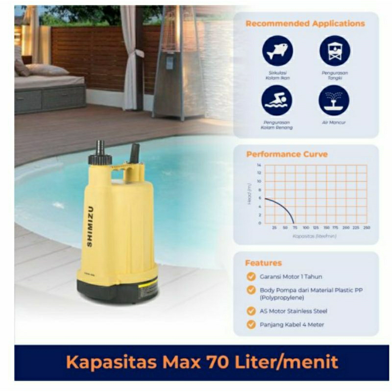 Pompa Celup Shimizu SPN 102BIT (Pompa Kolam)