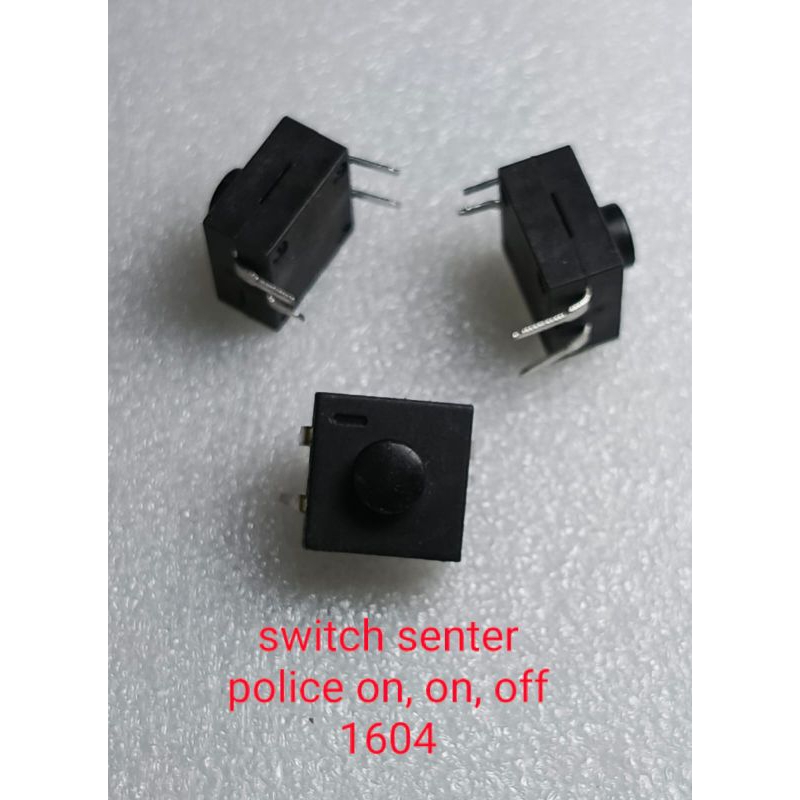 SWITCH SENTER POLICE 1604 / 1704 ON OFF ON / ON ON OFF SAKLAR 4P PIN 12x12mm LOCKED KUALITAS BAIK