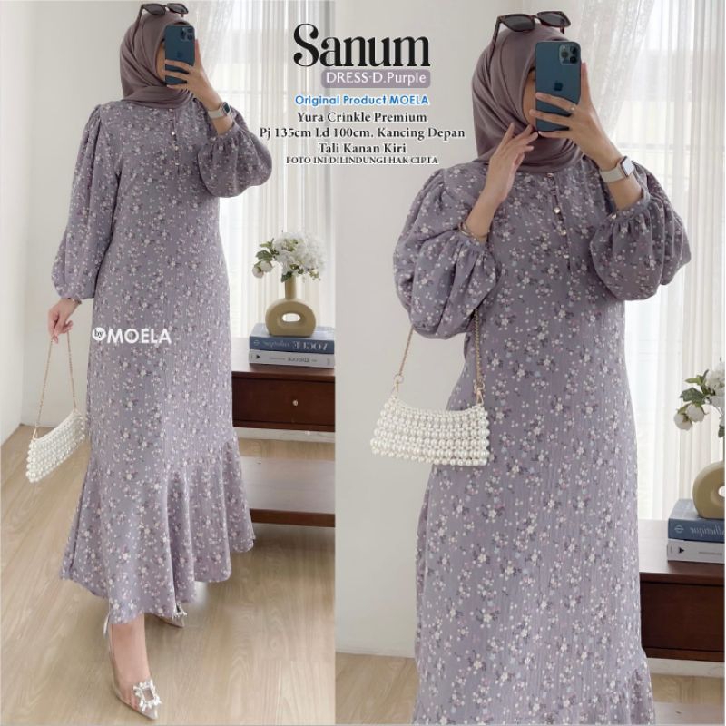 Shanum Dress Crinkle Premium Original Moela