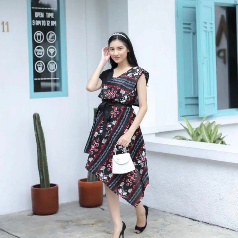 Dress ivory - dress couple - casual dress - wedding dress -  baju kondangan - pesta dress tenun