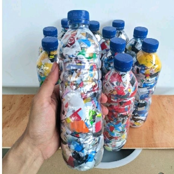 

Ecobrick ecobrik ekobrik botol aqua, lemineral 600ml bersih higenis