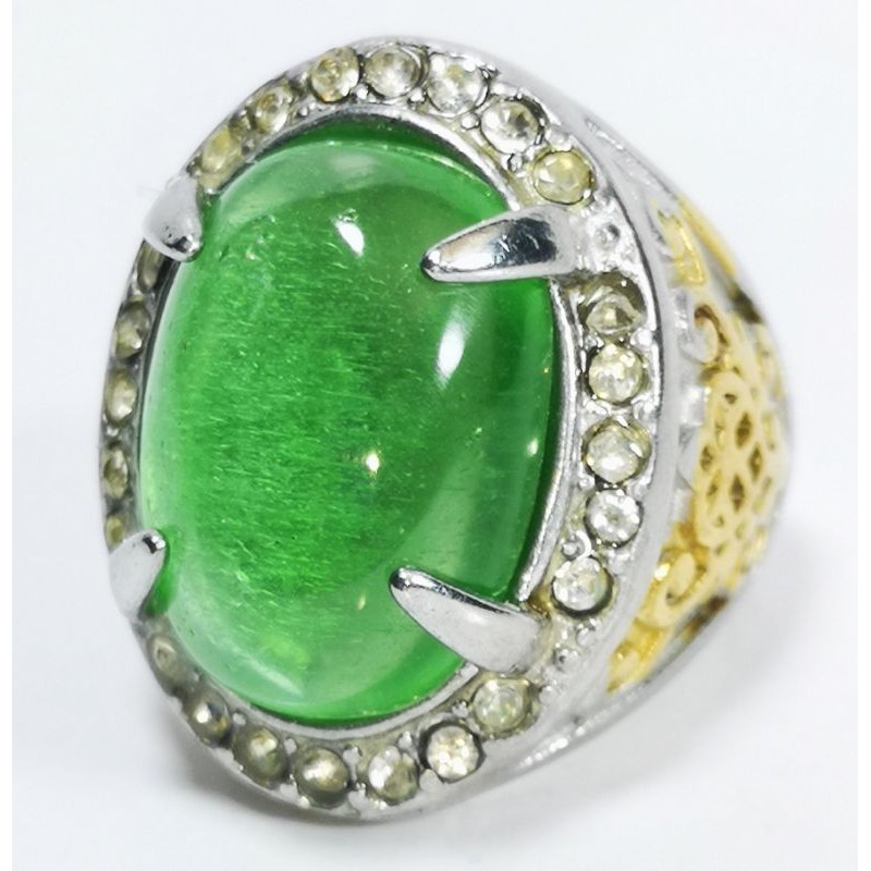 Cincin Pria COD-Batu Permata Jamrud Kalimantan Super Termurah Crystal HIGH QUALITY