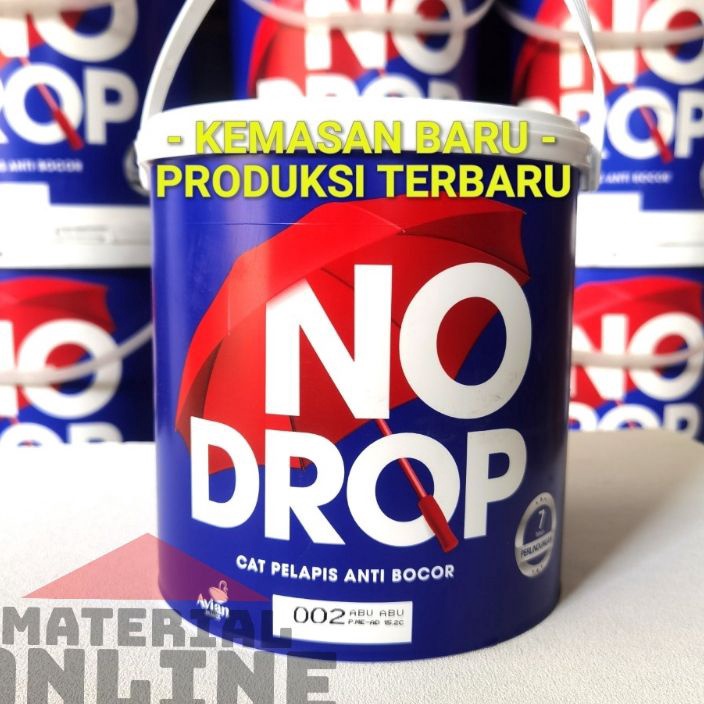 PROMO NO DROP 4Kg 4 Kg Galon NoDrop Cat Pelapis Anti Bocor Abu Muda Putih Merah Coklat Biru Kuning M