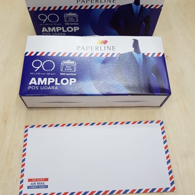 

Premium.. Amplop Panjang Garis Airmail 90 PAPERLINE/Amplop Putih AM Panjang PPL QR7