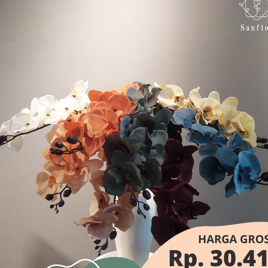 Baru BUNGA ANGGREK KAIN/ANGGREK KAIN 9KUNTUM/BUNGA ANGGREK PALSU/ANGGREK ARTIFICIAL.
