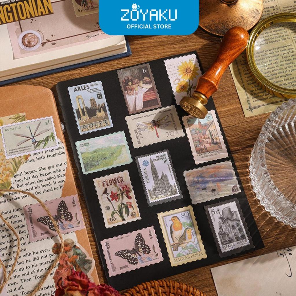 

(48pcs) Stiker Model Prangko Stamp Retro Vintage Decor DIY Design Buku Scrapbook STK2003
