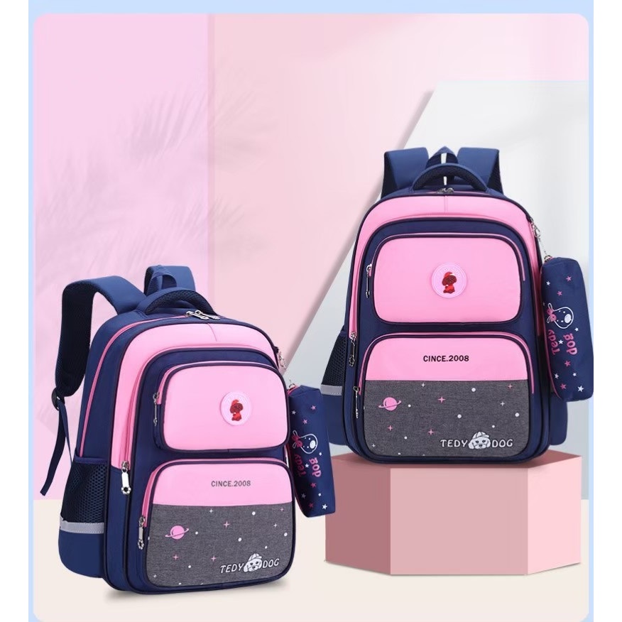 Wibi Store-Tedy Dog Tas Ransel Sekolah  Untuk Anak Perempuan / Laki Laki TK - SD Kelas 1 2 3 4 5 6 R