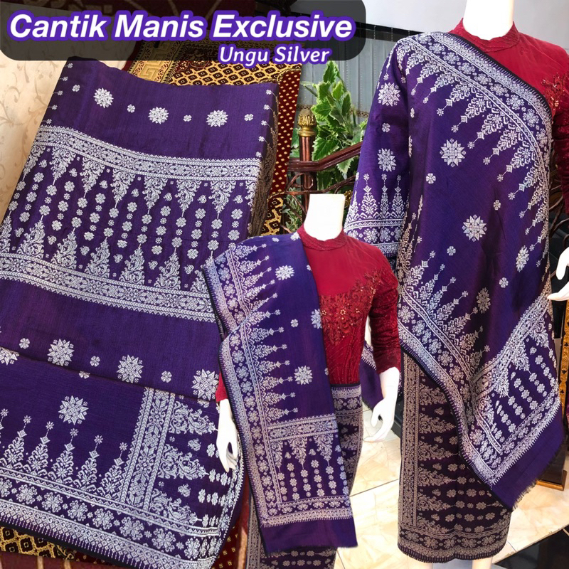 Songket Cantik Manis Exclusive Ungu Silver / Songket tenun asli palembang / ilham songket palembang