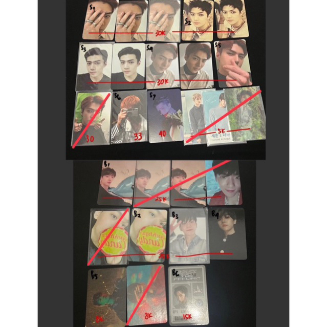 wts exo photocard pc sehun baekhyun official sell