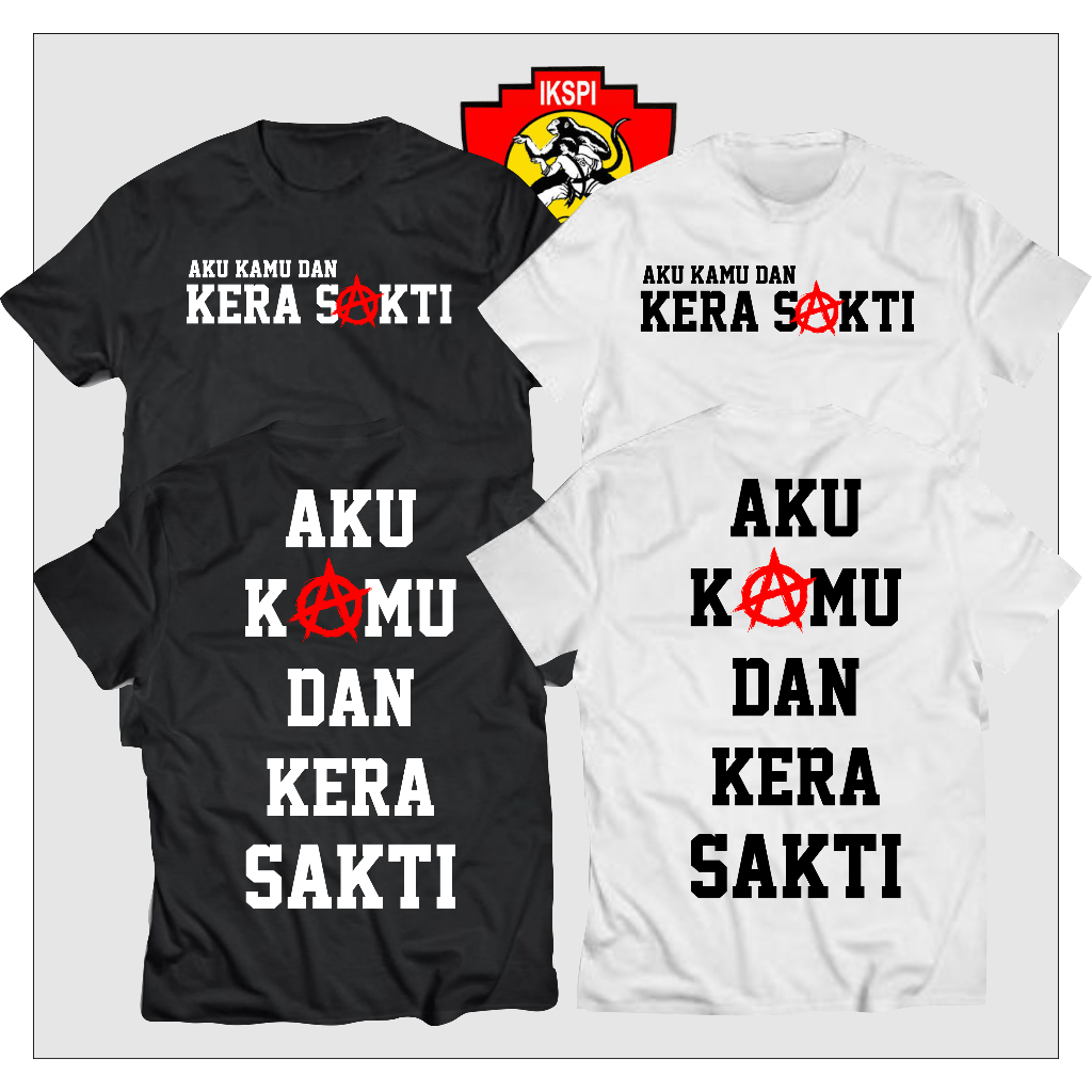 kaos kera sakti aku dasn kamu warna putih hitam