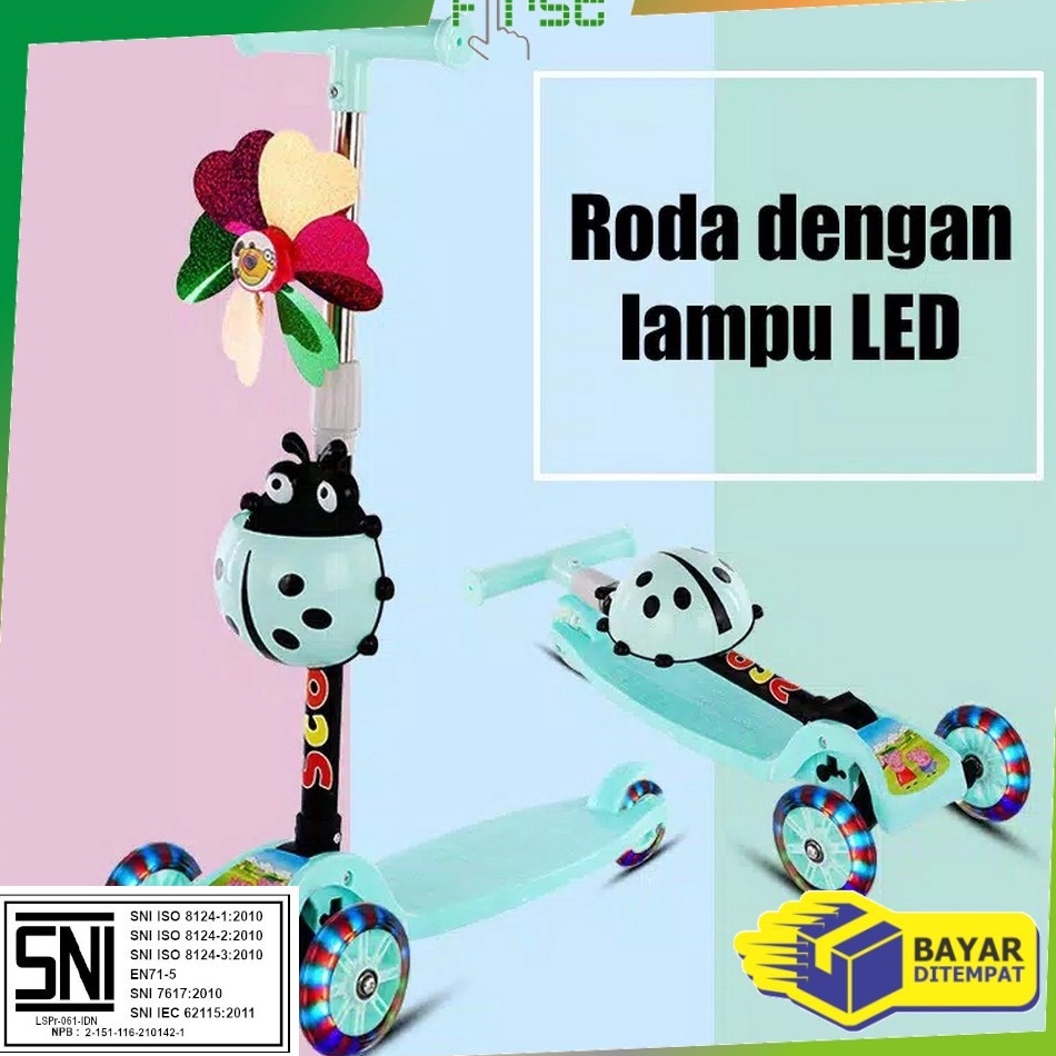 Cekout sekarangB6n1M *COD* FH-M95 Mainan Otopet Scooter Anak Otoped Kumbang Skuter Anak Roda 3 Bisa 