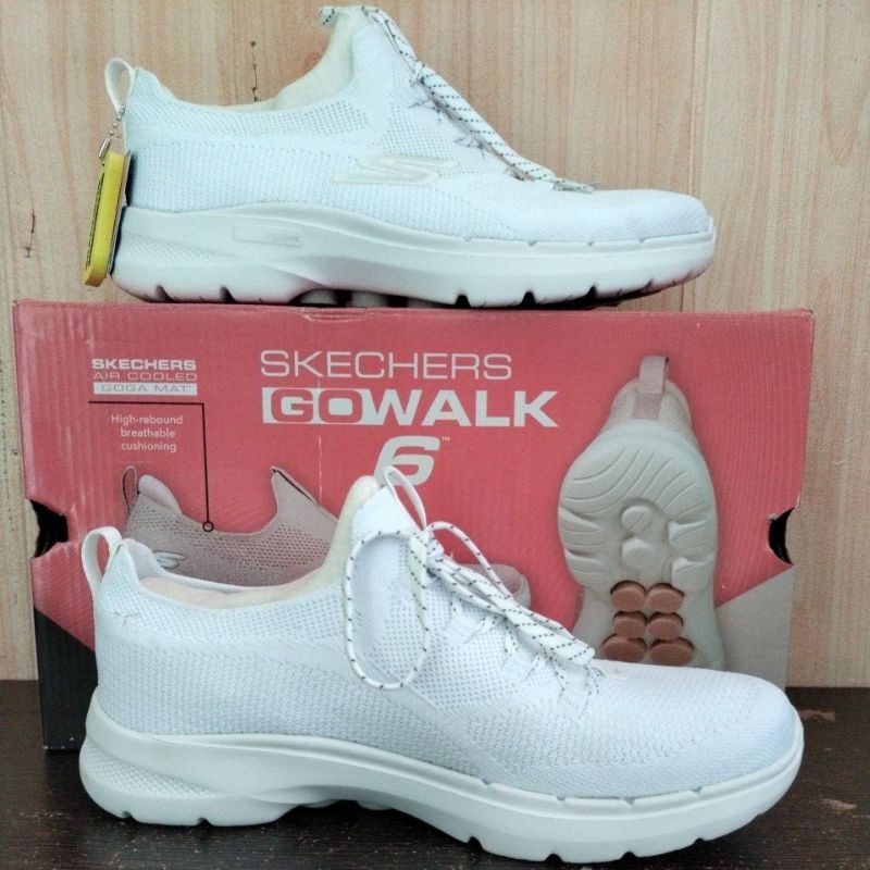 SKECHERS GO WALK 6 RADIANT SUMMER HYPER PILLARS - 124620/BKLB ( SIZE : 37, 37½ )