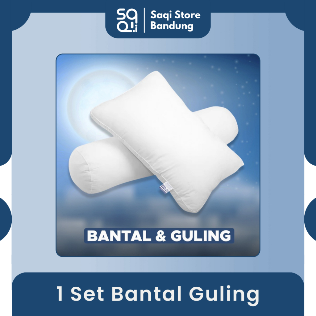 1 Set Bantal Guling Tidur Hotel Bantal Pillow Putih Bantal Silikon