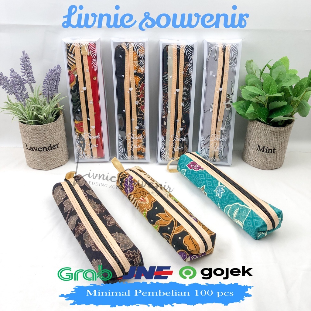 

Isi 25 pcs Souvenir Tempat Pensil Batik Kemasan Mika