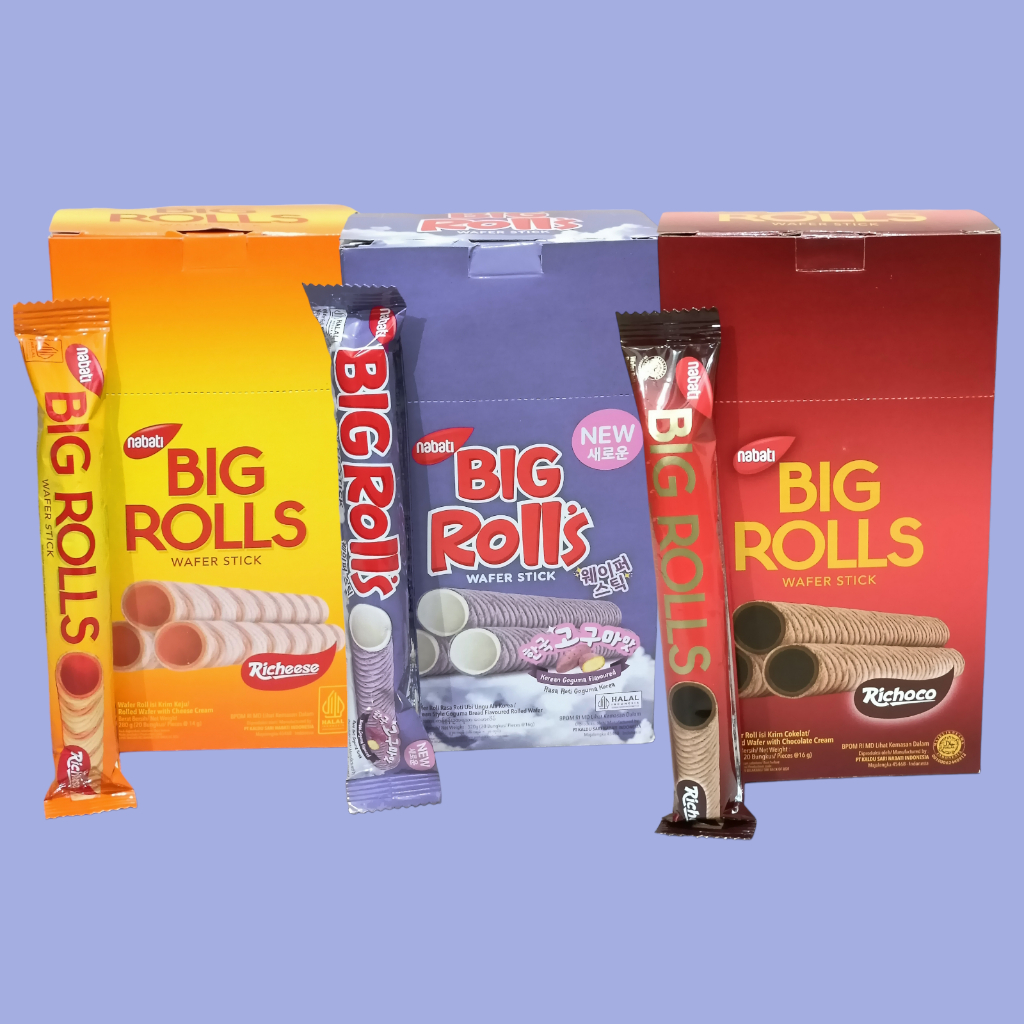 

Nabati Big Rolls All Varian Wafer Stick 15gr [20 pcs/box]