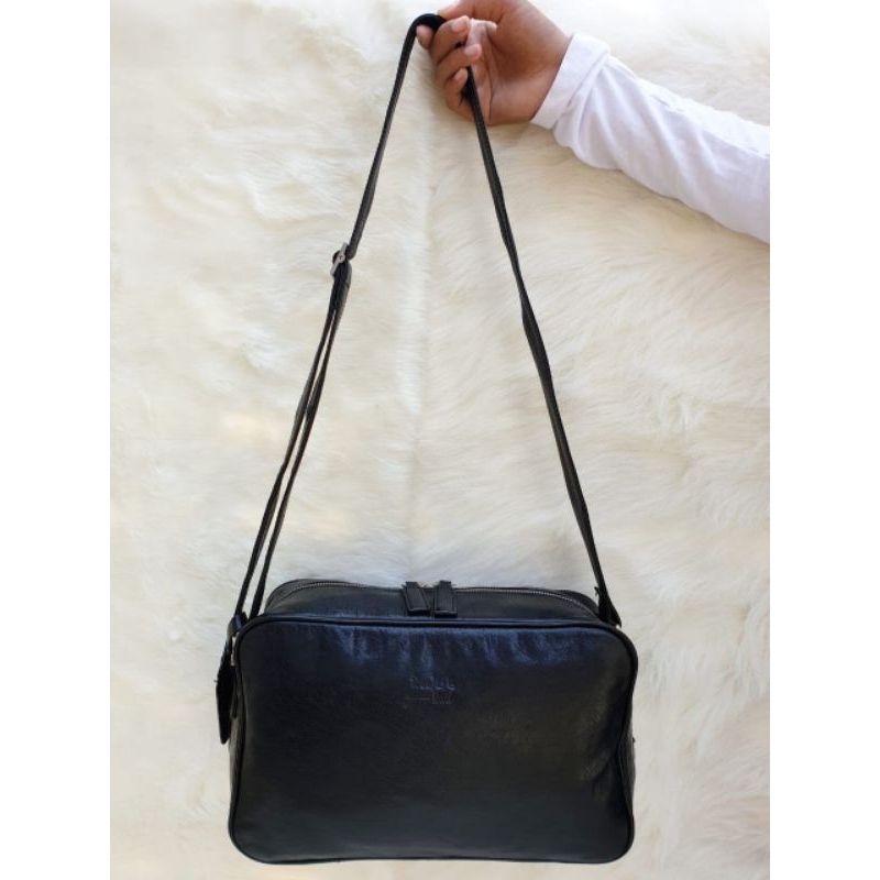 Tas Rookie Bud Selempang Wanita Kulit Asli Hitam
