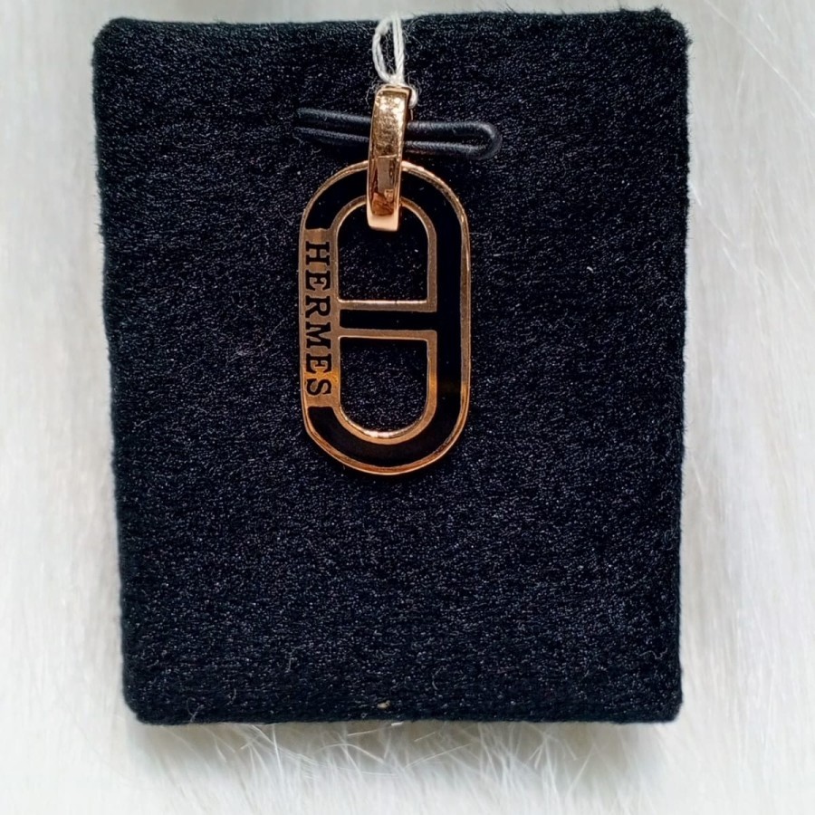 Liontin Wanita Rosegold Keramik Hitam Fashion 17k 75% 2.33gram (LG12)