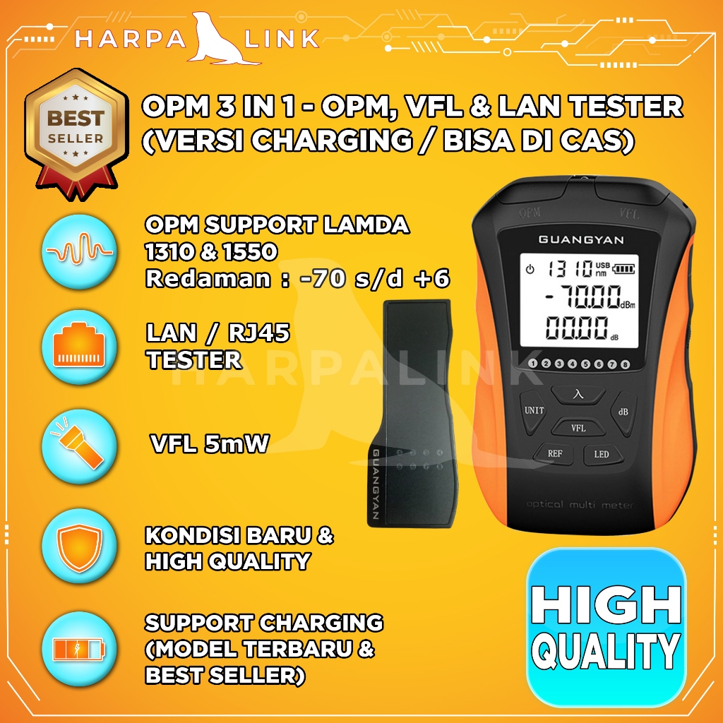 OPM 3 In 1 Optical Power Meter VFL RJ45 Network Cable Tester Charger Portable Fiber Optik FO OPM Vis
