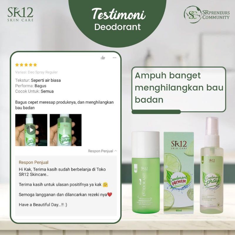 deodorant premium SR12/deodorant reguler SR12