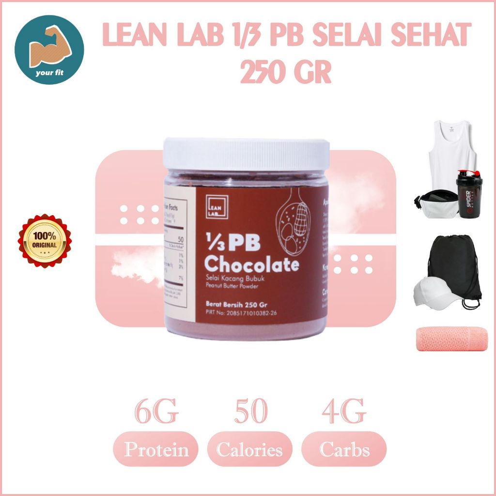 

LEAN LAB 1/3 PB peanut butter Original Hazelnut Coklat Matcha Speculoos Original Selai Diet Rendah kalori MAKANAN DIET CEMILAN