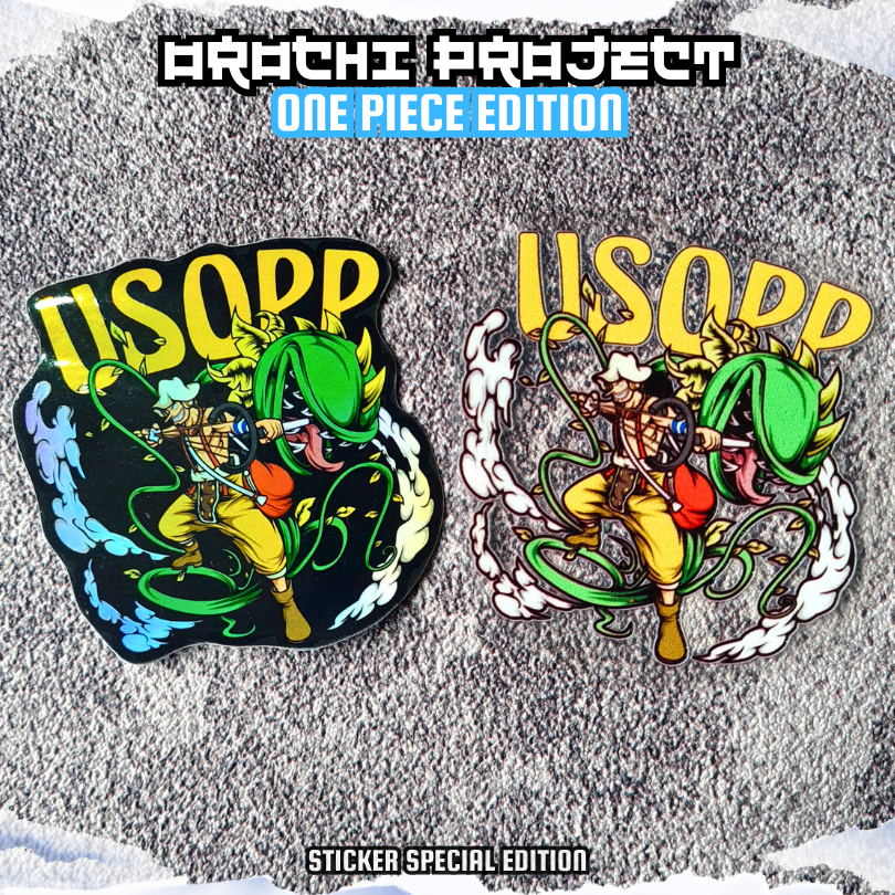 

Sticker Stiker Anime God Usopp One Piece Hologram DTF UV Anti Air HP Laptop Tumbler Motor Helm