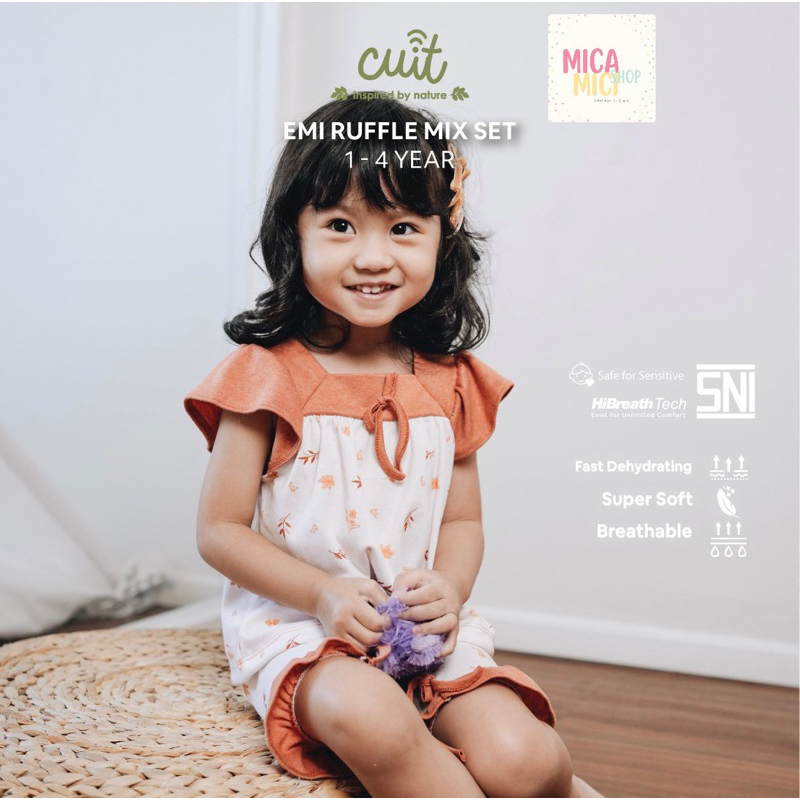 CUIT BABYWEAR - EMI RUFFLE MIX SET / PLAYSET KUTUNG PENDEK ANAK PEREMPUAN