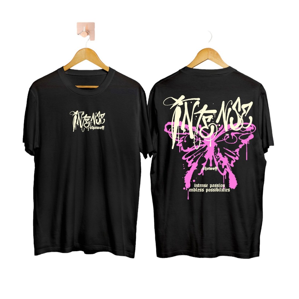 Baju Kaos Intense Hitam (COD)/Baju Brand Lokal/Brand Lokal Baju/Others/Kaos Pria Dewasa/Baju Brand L