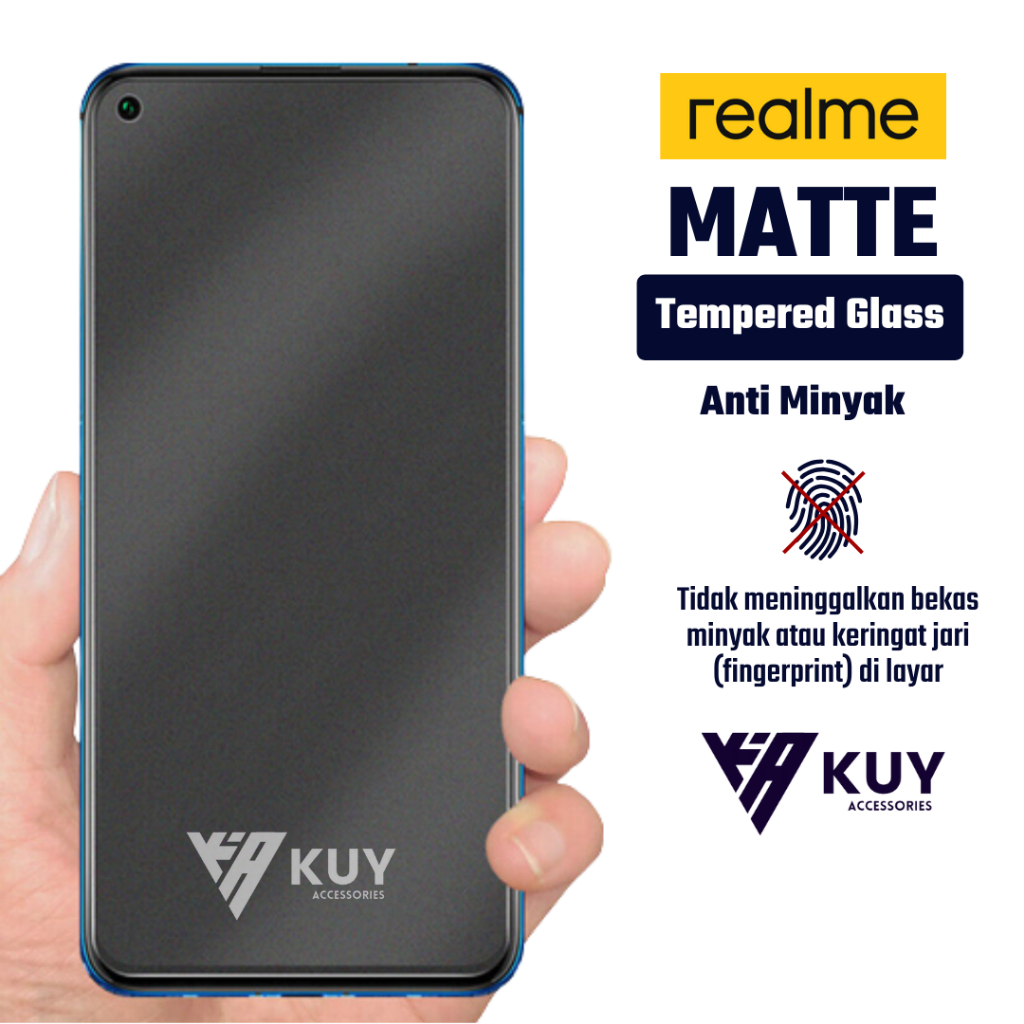 KUY - Matte Glass Full Layar Realme X XT X Lite X2 X2 Pro X3 X3 Pro X3 S. Zoom X50 Pro X7 X7 Pro GT 
