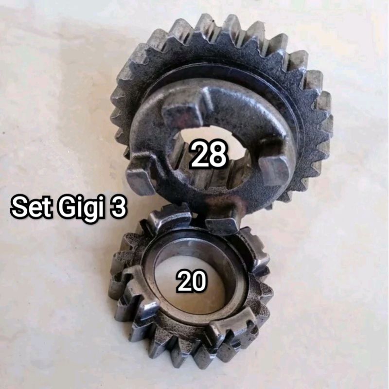 Original Set Gigi 3 Rasio mata 20 28 T CB GL 100 125 JAPAN Sepasang Gear Transmisi Ratio GL Pro Max 