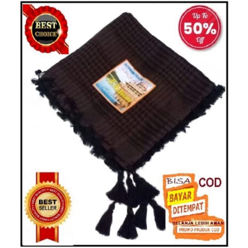 mhg Sorban Palestine Hitam Putih/surban Santri Habib