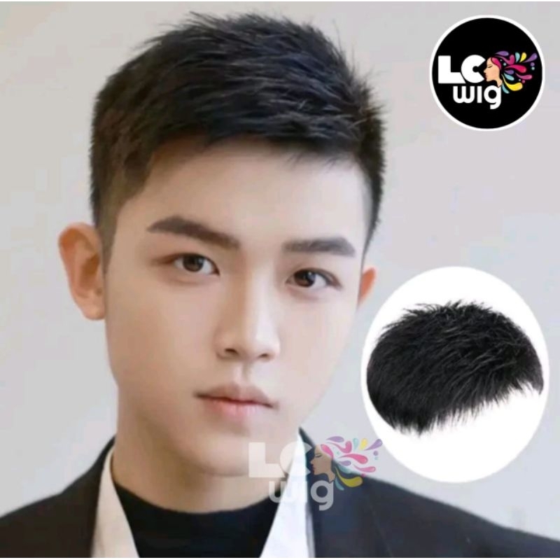 TOUPEE WIG PENDEK PRIA PENUTUP RAMBUT KEBOTAKAN
