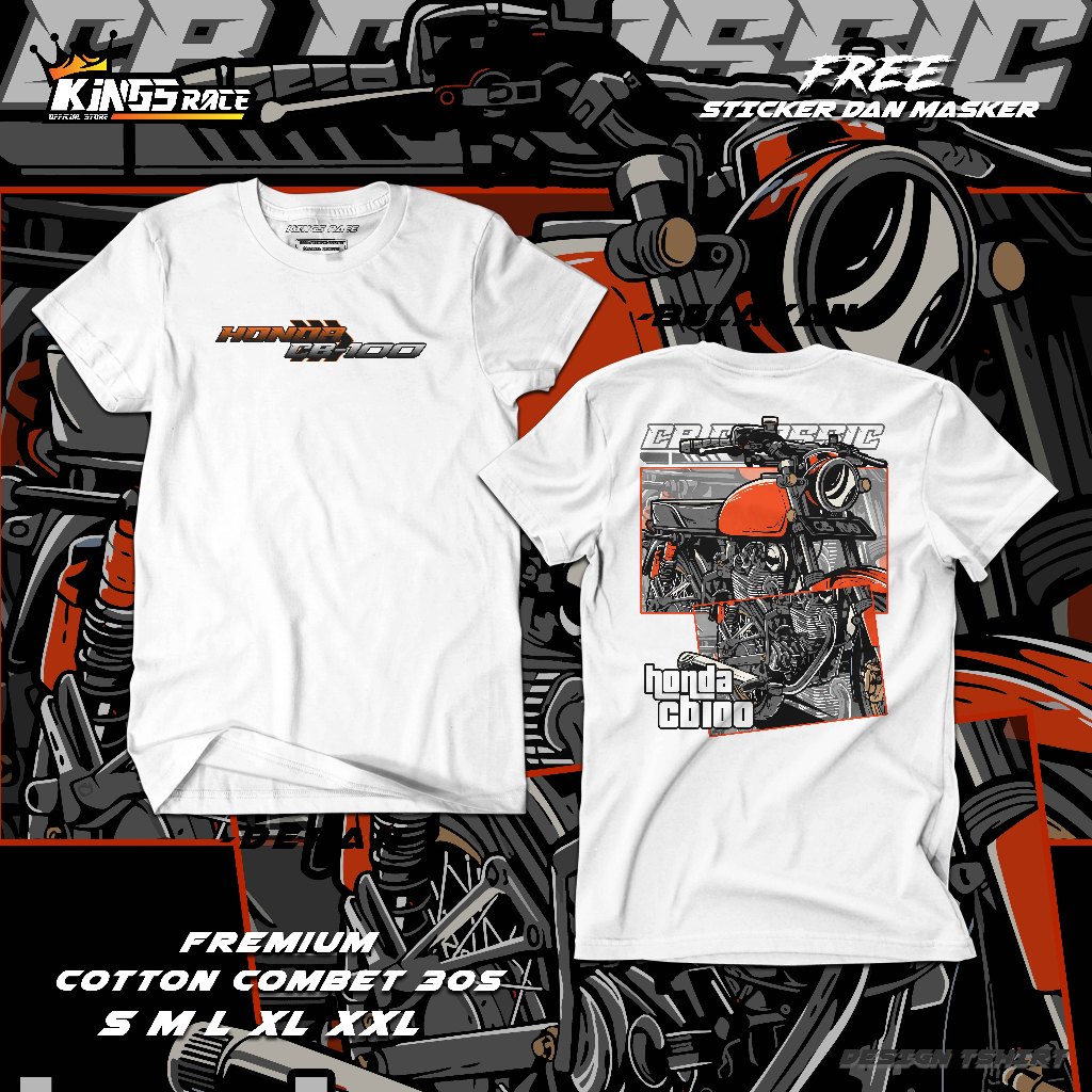 Kaos Honda CB 100 | Kaos CB Legend | Kaos Racing Otomotif