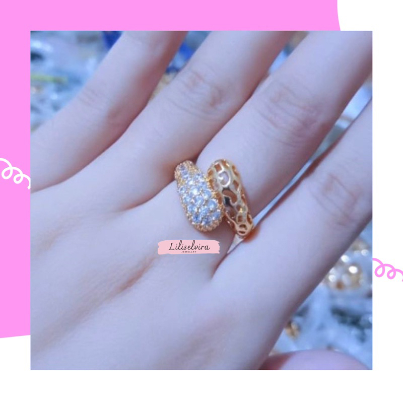 Cincin titanium wanita cincin cobra gold dewasa