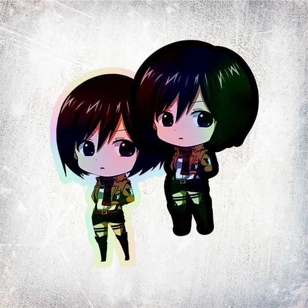 

STICKER HOLOGRAM ANIME CHIBI MIKASA ACKERMAN ATTACK ON TITAN (SHINGEKI NO KYOJIN)