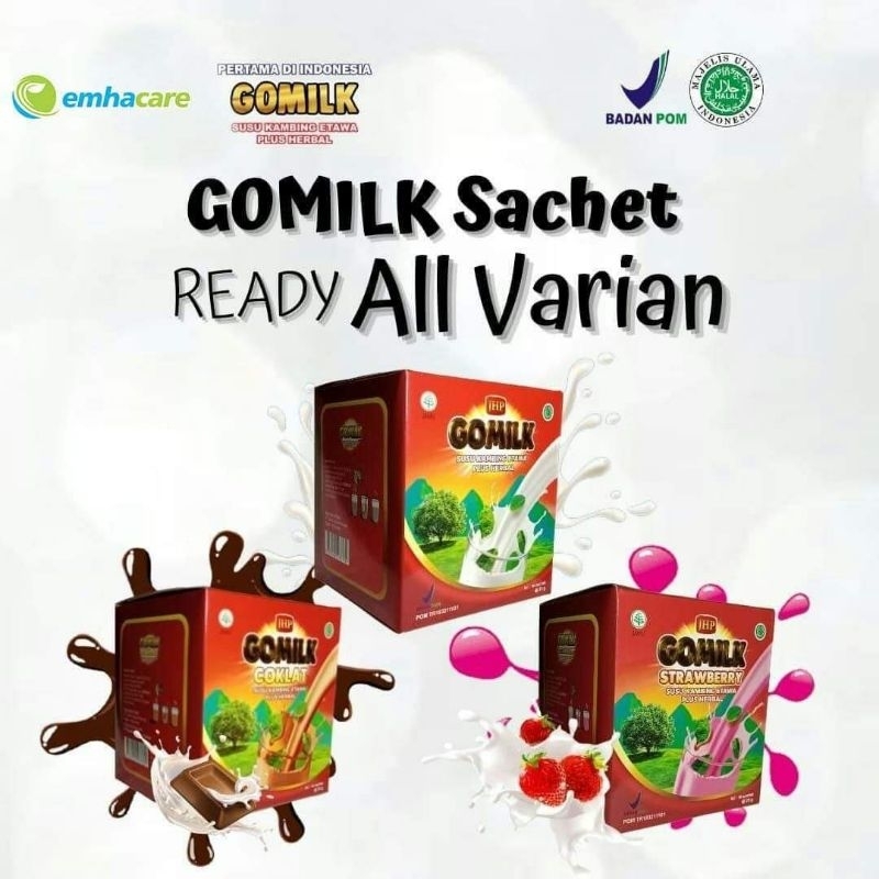 

GOMILK SACHET 1 BOX / GOMILK SASET SUSU ETAWA ALL VARIAN 1KG ISI 40 SASET