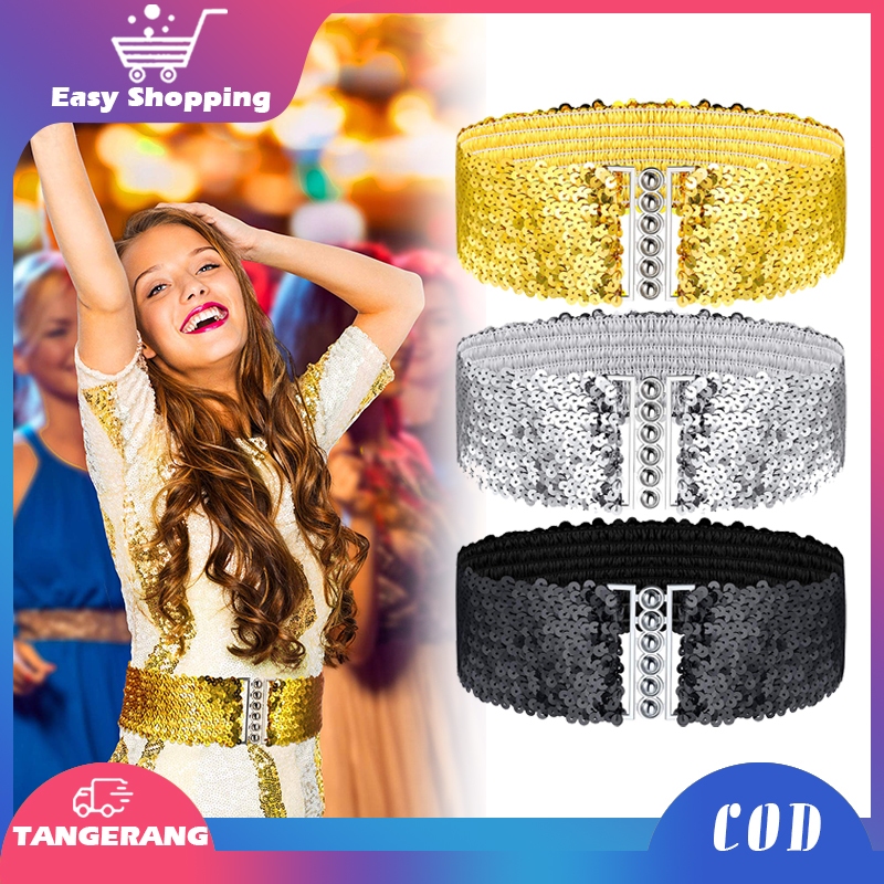 Ikat Pinggang Elastis Wanita Fashion Belt Payet Sabuk Pinggang Wanita Belt Dress Wanita Wanita Obi S