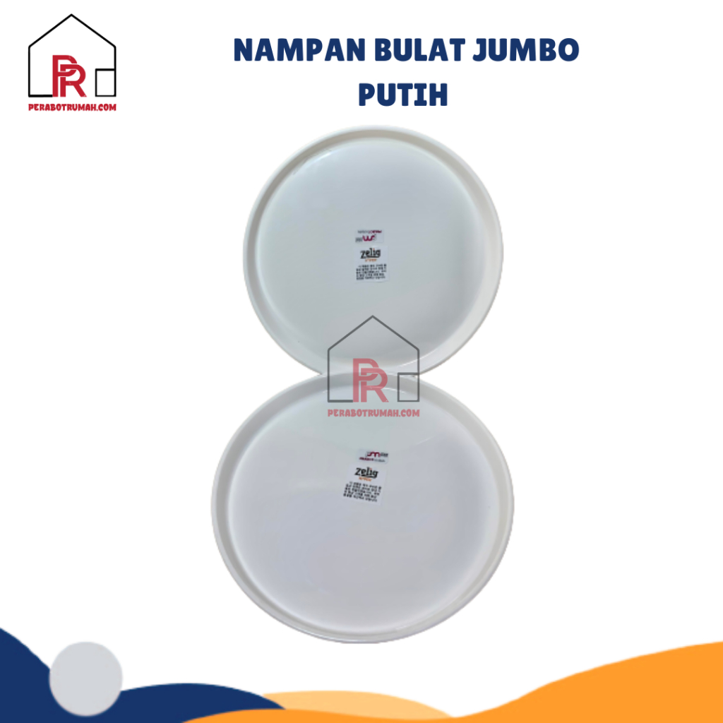 Nampan Plastik Putih Bulat Aesthetic / Round Tray / Nampan Warna Polos / Nampan Multifungsi / Nampan