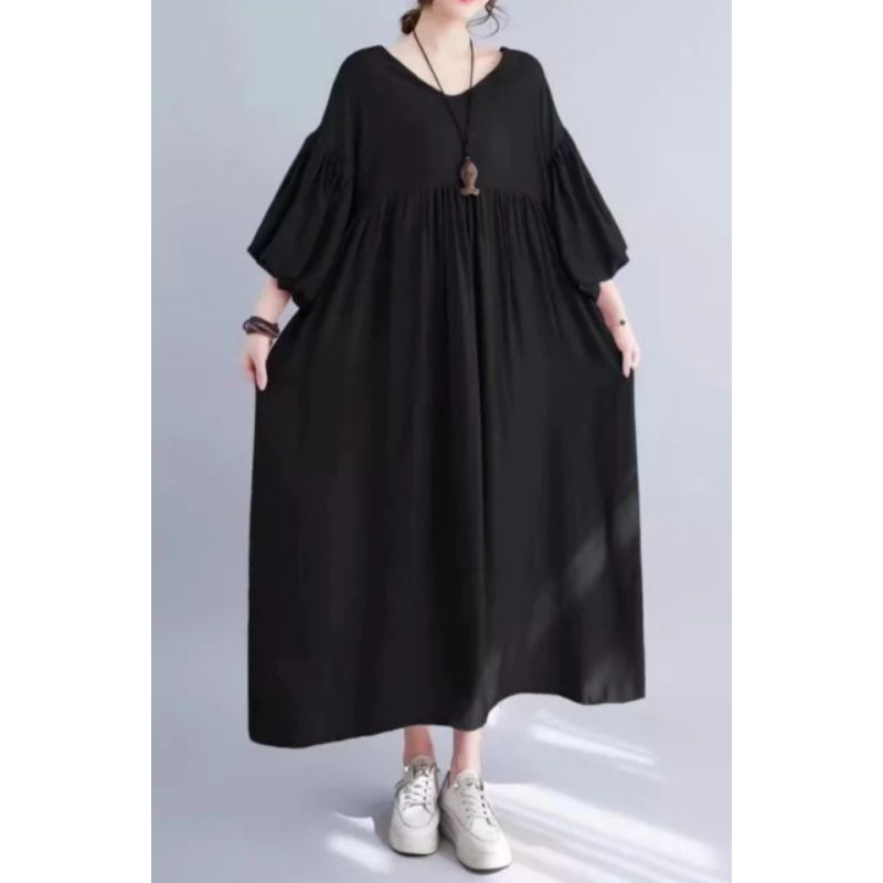 Alina Midi Dress Crinkle Airplow Jumbo LD120 Cm Terbaru