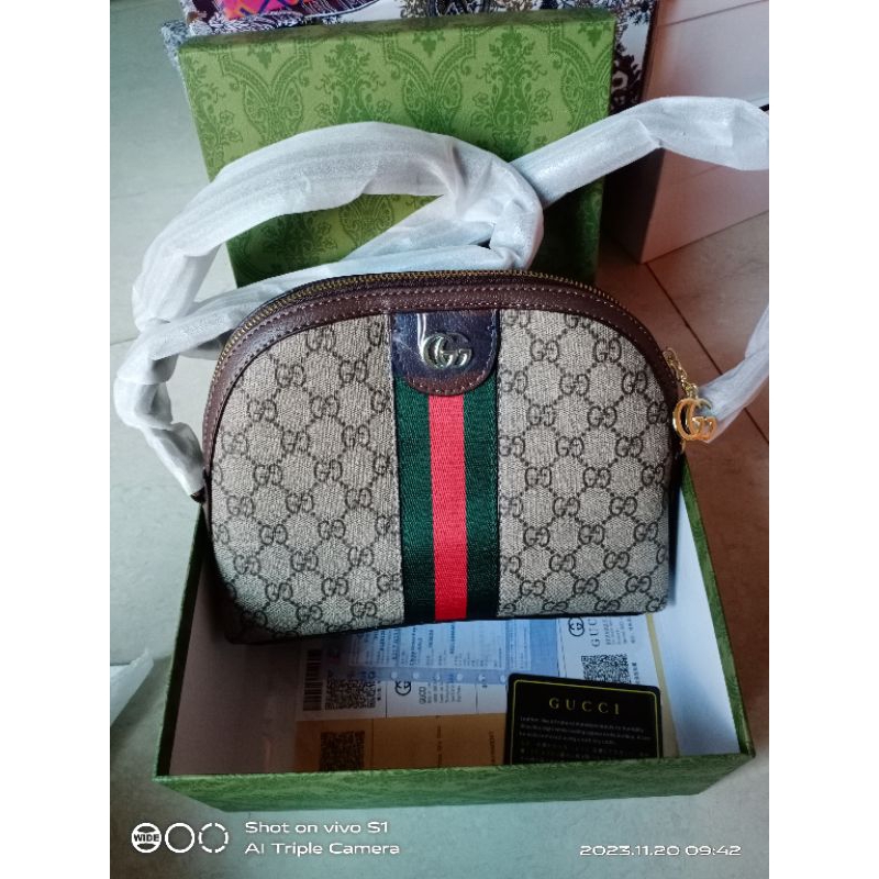 Tas selempang gucci model oval import free box