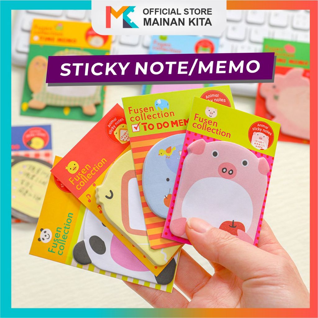 

MK604 Sticky Notes Tempelan Kertas Catatan Memo Note 8 x 5.4 Karakter Animal Lucu Unik