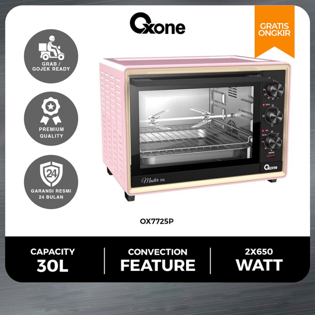 Oxone OX7725 PINK Oven Listrik Pemanggang 25 L Multifungsi