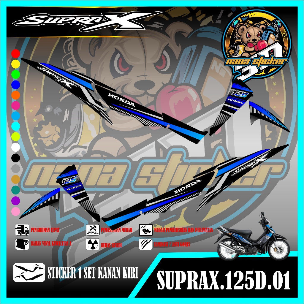 STRIPING SUPRA X 125D PERTAMINA STIKER SUPRA X 125D STICKER LIS LIST SUPRA X 125D CODE 01