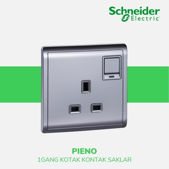Stop Kontak AC+Switch Schneider PIENO Silver